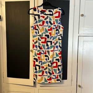 AGB Women’s size 10 dress, white/blue/red/yellow/teal/navy